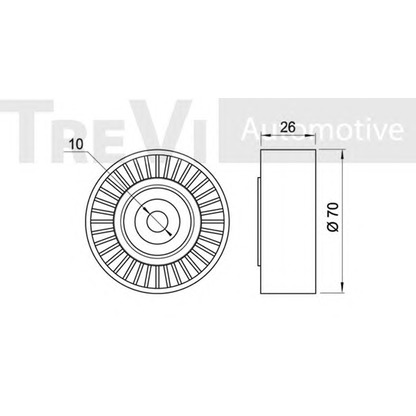 Photo Deflection/Guide Pulley, v-ribbed belt TREVI AUTOMOTIVE TA1997