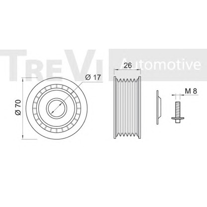 Foto Polea inversión/guía, correa poli V TREVI AUTOMOTIVE TA2013