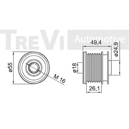 Zdjęcie Alternator - sprzęgło jednokierunkowe TREVI AUTOMOTIVE AP1109