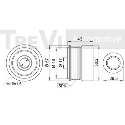 Photo Poulie roue libre, alternateur TREVI AUTOMOTIVE AP1125