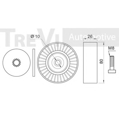 Photo Deflection/Guide Pulley, v-ribbed belt TREVI AUTOMOTIVE TA2090