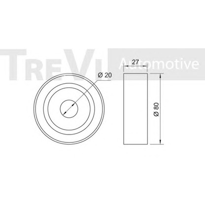 Photo Deflection/Guide Pulley, v-ribbed belt TREVI AUTOMOTIVE TA1157