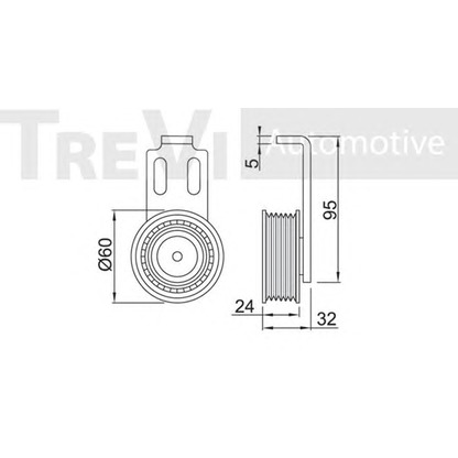 Photo Poulie-tendeur, courroie trapézoïdale à nervures TREVI AUTOMOTIVE TA1006