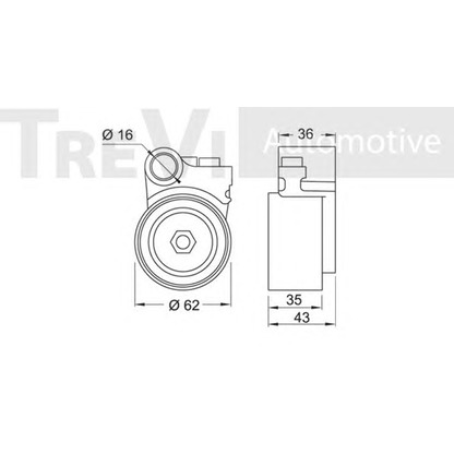 Фото Натяжной ролик, поликлиновой  ремень TREVI AUTOMOTIVE TD1360