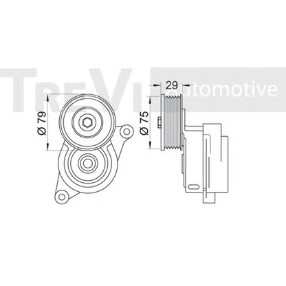 Photo Belt Tensioner, v-ribbed belt TREVI AUTOMOTIVE TA1675