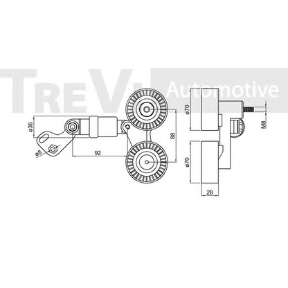 Photo Belt Tensioner, v-ribbed belt TREVI AUTOMOTIVE TA1734