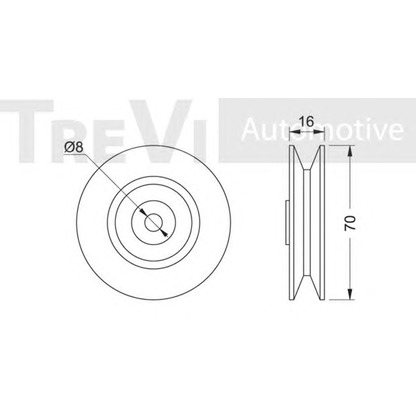 Photo Deflection/Guide Pulley, v-ribbed belt TREVI AUTOMOTIVE TA1286