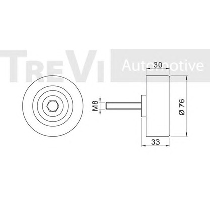 Photo Deflection/Guide Pulley, v-ribbed belt TREVI AUTOMOTIVE TA1874