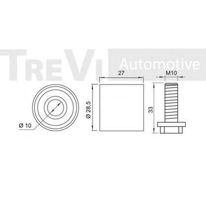 Photo Deflection/Guide Pulley, timing belt TREVI AUTOMOTIVE TD1410
