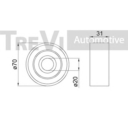 Photo Deflection/Guide Pulley, v-ribbed belt TREVI AUTOMOTIVE TA1681