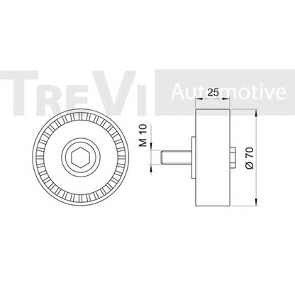 Photo Deflection/Guide Pulley, v-ribbed belt TREVI AUTOMOTIVE TA1252