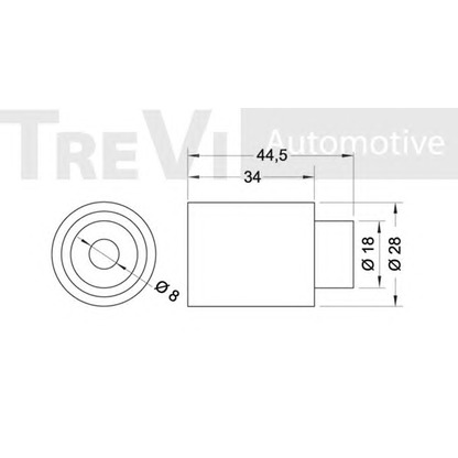 Photo Deflection/Guide Pulley, timing belt TREVI AUTOMOTIVE TD1325