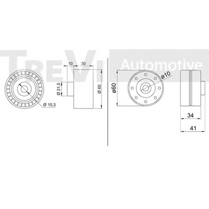 Foto Umlenk-/Führungsrolle, Zahnriemen TREVI AUTOMOTIVE TD1279