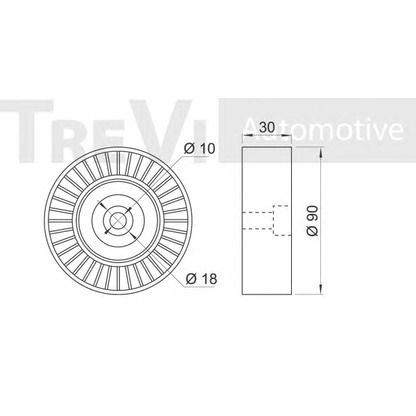 Photo Deflection/Guide Pulley, v-ribbed belt TREVI AUTOMOTIVE TA2052