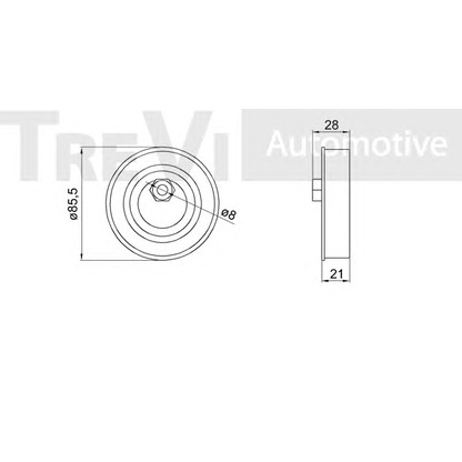 Photo Tensioner Pulley, timing belt TREVI AUTOMOTIVE TD1763