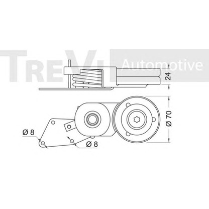 Photo Belt Tensioner, v-ribbed belt TREVI AUTOMOTIVE TA1552