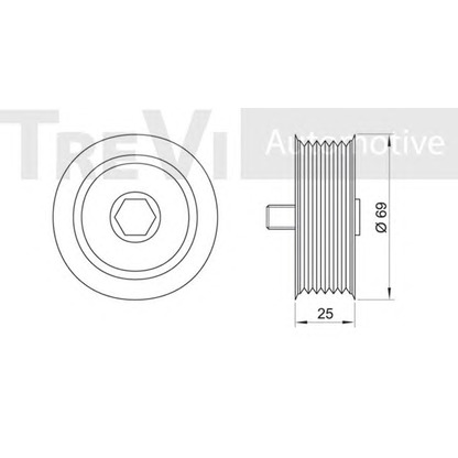 Photo Deflection/Guide Pulley, v-ribbed belt TREVI AUTOMOTIVE TA1502