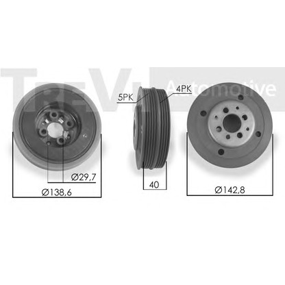 Foto Riemenscheibe, Kurbelwelle TREVI AUTOMOTIVE PC1013