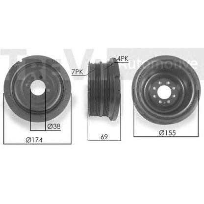 Zdjęcie Koło pasowe, wał korbowy TREVI AUTOMOTIVE PC1245