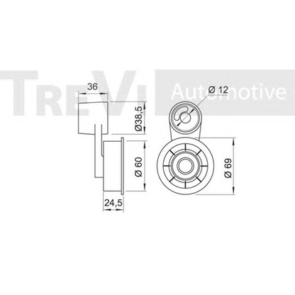 Photo Tensioner Pulley, timing belt TREVI AUTOMOTIVE TD1007