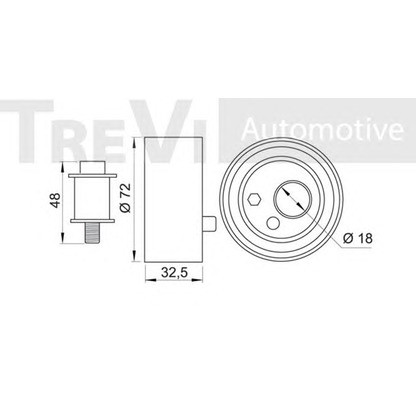 Photo Tensioner Pulley, timing belt TREVI AUTOMOTIVE TD1020