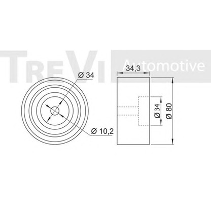 Photo Deflection/Guide Pulley, timing belt TREVI AUTOMOTIVE TD1602