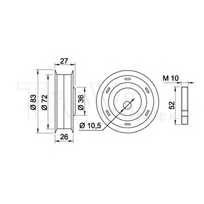 Photo Tensioner Pulley, timing belt TREVI AUTOMOTIVE TD1597