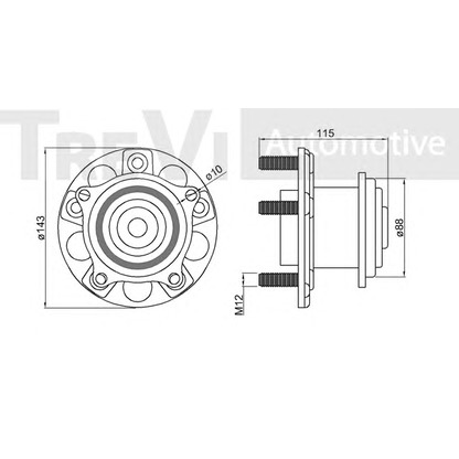 Фото Комплект подшипника ступицы колеса TREVI AUTOMOTIVE WB1046