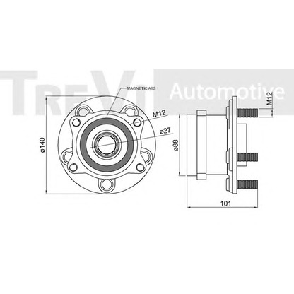 Photo Kit de roulements de roue TREVI AUTOMOTIVE WB1059