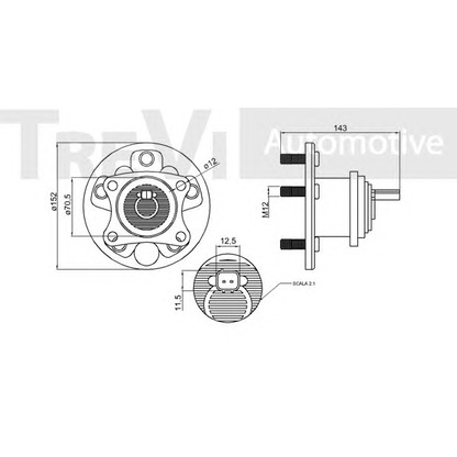 Фото Комплект подшипника ступицы колеса TREVI AUTOMOTIVE WB1073