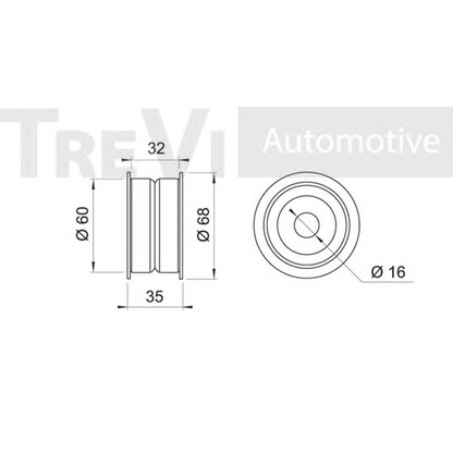 Фото Паразитный / Ведущий ролик, зубчатый ремень TREVI AUTOMOTIVE TD1035