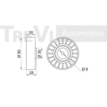 Foto Galoppino/Guidacinghia, Cinghia Poly-V TREVI AUTOMOTIVE TA1015