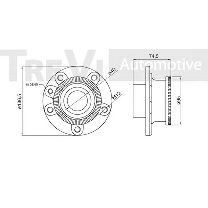 Фото Комплект подшипника ступицы колеса TREVI AUTOMOTIVE WB1203