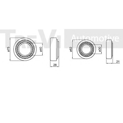 Фото Комплект подшипника ступицы колеса TREVI AUTOMOTIVE WB1330