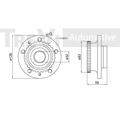 Фото Комплект подшипника ступицы колеса TREVI AUTOMOTIVE WB1350