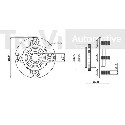 Фото Комплект подшипника ступицы колеса TREVI AUTOMOTIVE WB1416