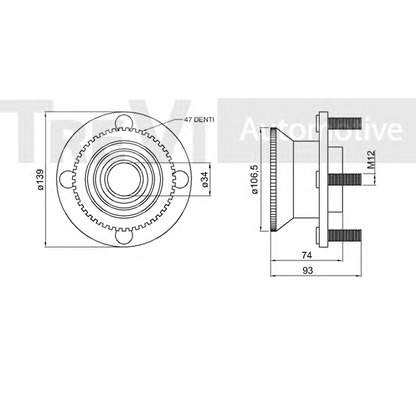 Photo Kit de roulements de roue TREVI AUTOMOTIVE WB1453