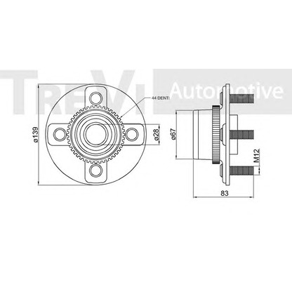Photo Kit de roulements de roue TREVI AUTOMOTIVE WB1459