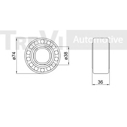 Фото Комплект подшипника ступицы колеса TREVI AUTOMOTIVE WB1509