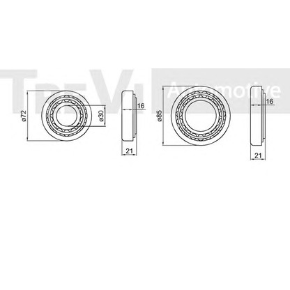 Zdjęcie Zestaw łożysk koła TREVI AUTOMOTIVE WB1516