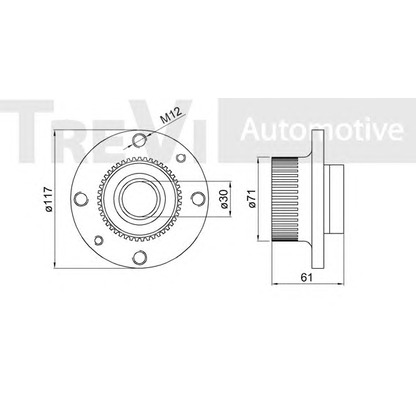 Фото Комплект подшипника ступицы колеса TREVI AUTOMOTIVE WB1548