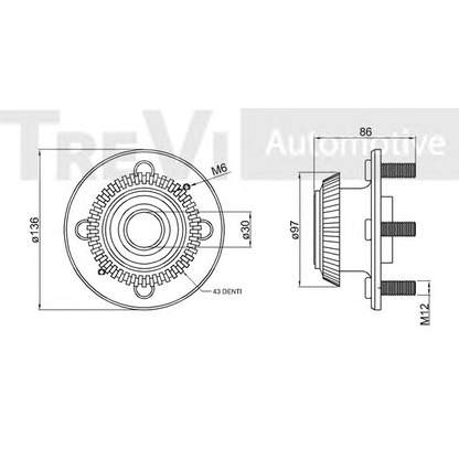 Photo Kit de roulements de roue TREVI AUTOMOTIVE WB1565