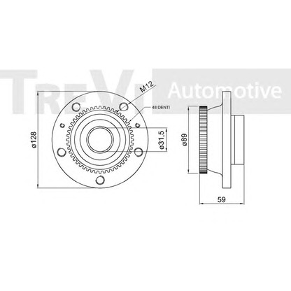 Photo Kit de roulements de roue TREVI AUTOMOTIVE WB1653