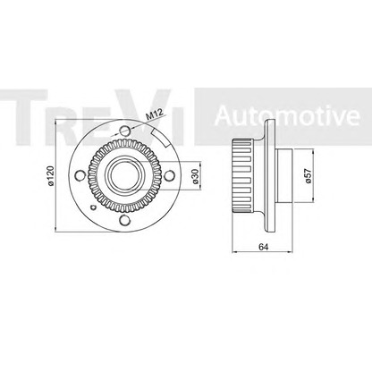 Фото Комплект подшипника ступицы колеса TREVI AUTOMOTIVE WB1662