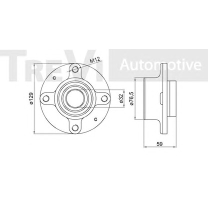 Фото Комплект подшипника ступицы колеса TREVI AUTOMOTIVE WB1676