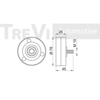 Photo Deflection/Guide Pulley, v-ribbed belt TREVI AUTOMOTIVE TA1454