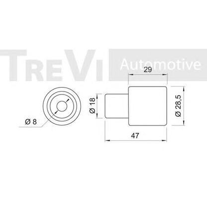 Photo Deflection/Guide Pulley, timing belt TREVI AUTOMOTIVE TD1273