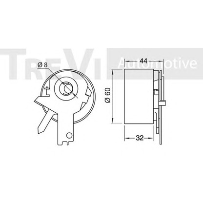 Photo Tensioner Pulley, timing belt TREVI AUTOMOTIVE TD1552