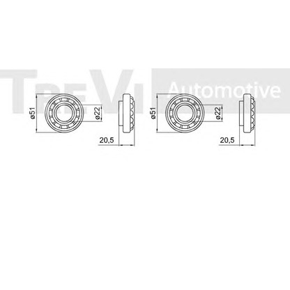 Photo Kit de roulements de roue TREVI AUTOMOTIVE WB1943