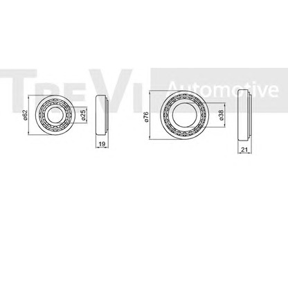 Photo Kit de roulements de roue TREVI AUTOMOTIVE WB2041